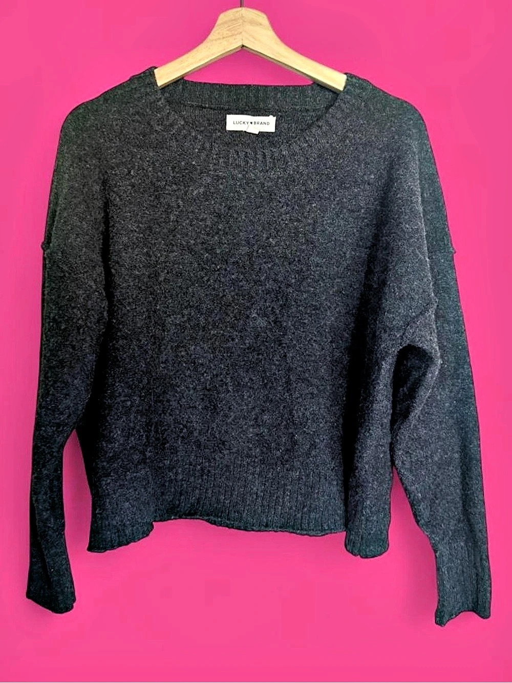 Lucky Brand Crewneck Sweater in Gray Size Large
